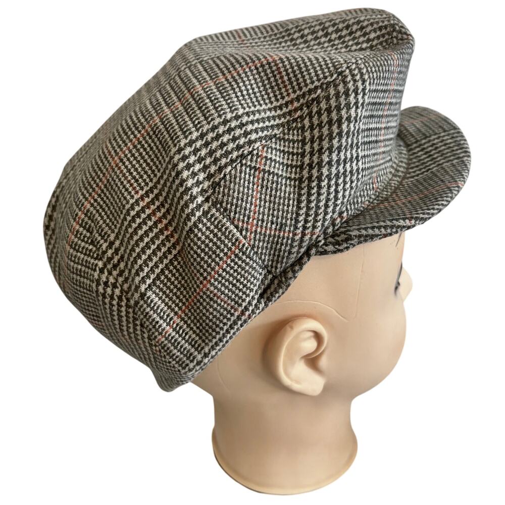 Vintage 60's Shandon Ireland Tweed Wool Plaid Newsboy Cap Hat Retro Grandpa